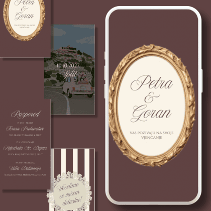 BORDEAUX Wedding Invite | Digitalna pozivnica za vjenčanje