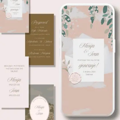 PINK Wedding Invite | Digitalna pozivnica za vjenčanje