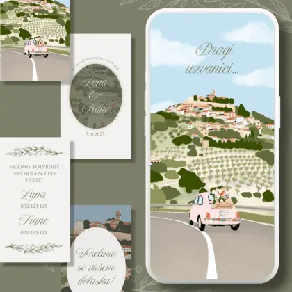 GREEN Wedding Invite | Digitalna pozivnica za vjenčanje