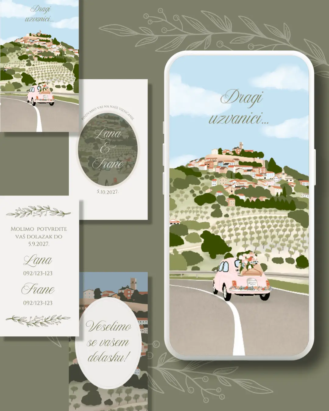 GREEN Wedding Invite | Digitalna pozivnica za vjenčanje