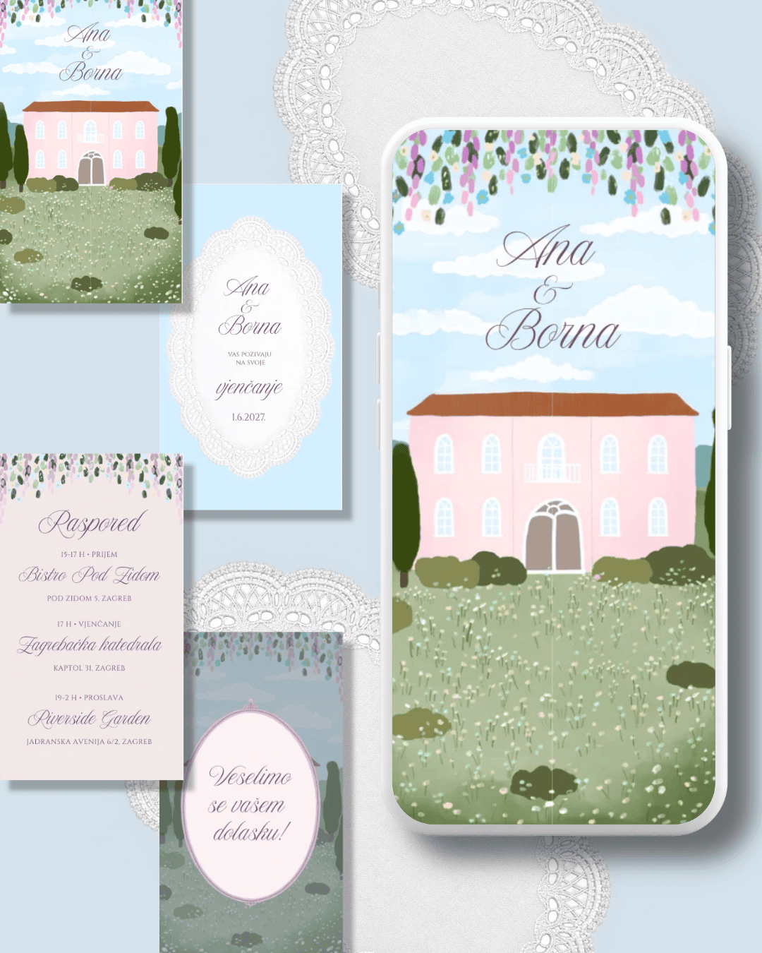 BLUE Wedding Invite | Digitalna pozivnica za vjenčanje